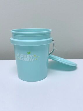 Hobby Lobby Teal Mini Plastic Bucket with Lid 4" Tall, Spring 2026